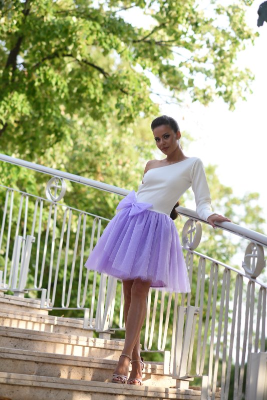 Комплект еднакви рокли за майка и дъщеря с тюл и панделка