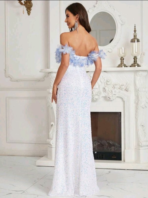 Дълга официална рокля от пайети 