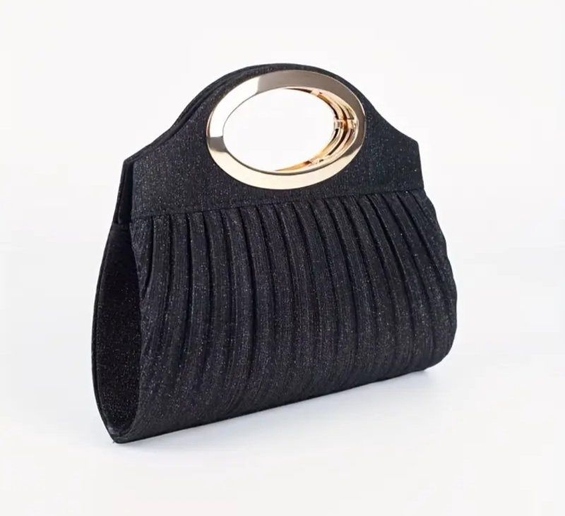 Елегантна чанта в златисто и черно