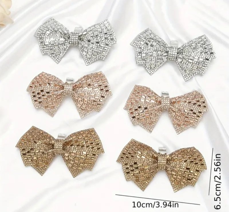 Панделки за обувки с щипки в сребристо