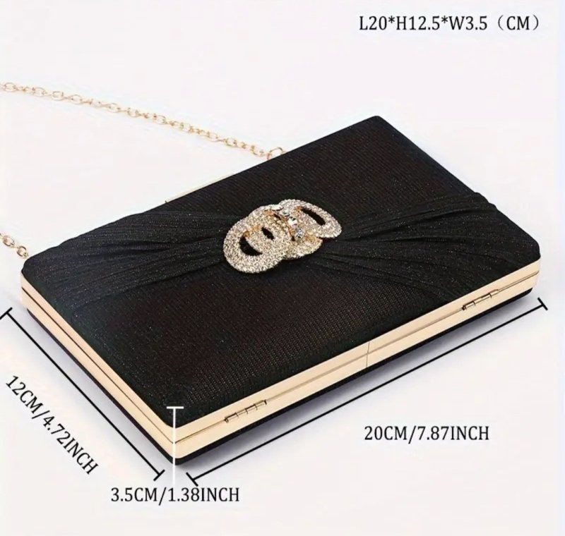 Вечерна клъч чанта в черно