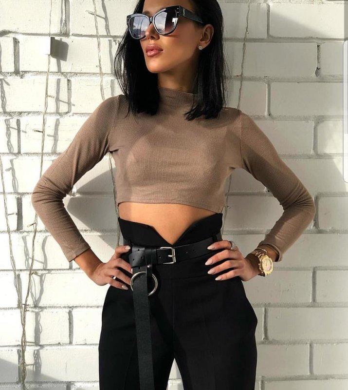 Дамски панталон с висока талия