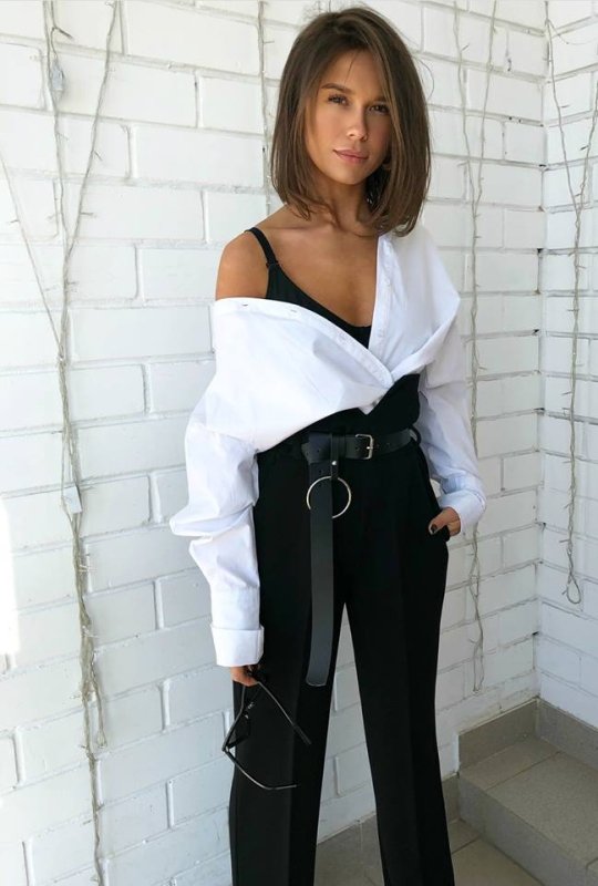 Дамски еластичен  панталон с висока талия 