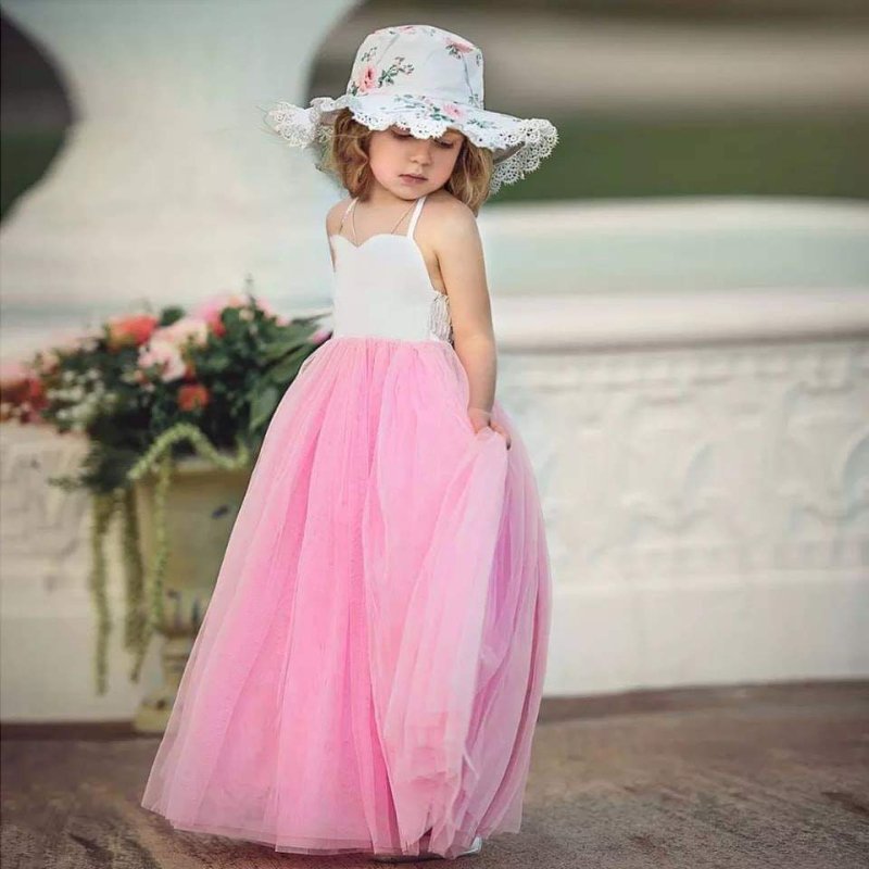 Детска дълга рокля с тюл