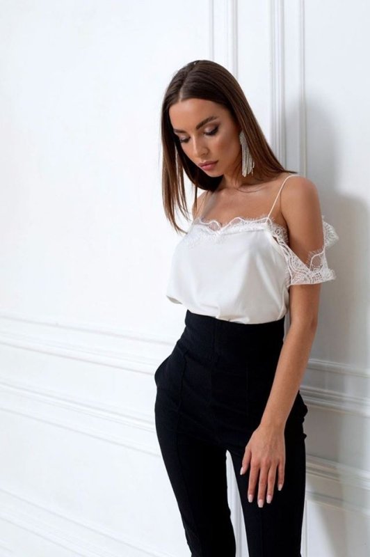 Панталон с висока талия в два цвята